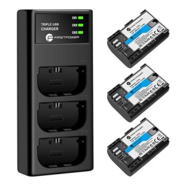 Imagem de Conjunto de bateria e carregador FirstPower LP-E6 LP E6N 2600mAh x3