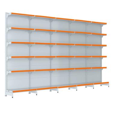 Imagem de Gondola Parede 202 Fit Farmacia Ate 5 Metros Branco Pe Laran