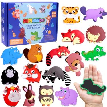 Imagem de SUPINEEDO Fridge Magnet for Toddlers 1-3，Kids Magnets for Fridge (16 Pcs Animals Magnet Box)