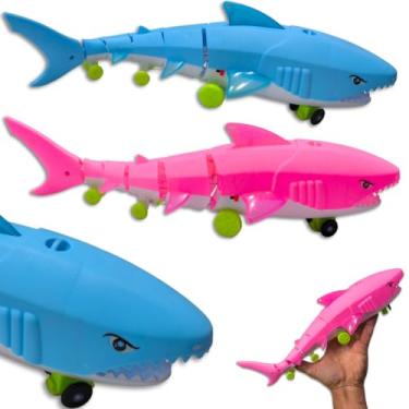 Imagem de Tubarão Bate Brinquedo Infantil Luz Som Musica Shark (rosa)