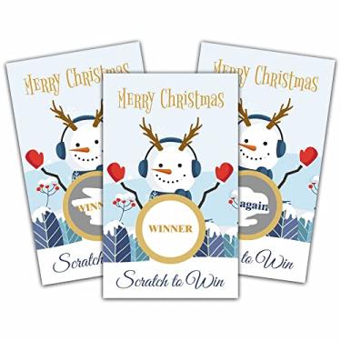 Imagem de Cartas de jogo de raspar de Natal - Jogos de raspar de festa de Natal para crianças e adultos - Ingressos sorteios de Natal - Atividades e suprimentos para festas de fim de ano novo - Pacote com 50