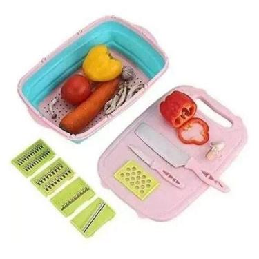 Imagem de Kit Ralador Escorredor Retrátil Silicone 9 Pçs - Art House