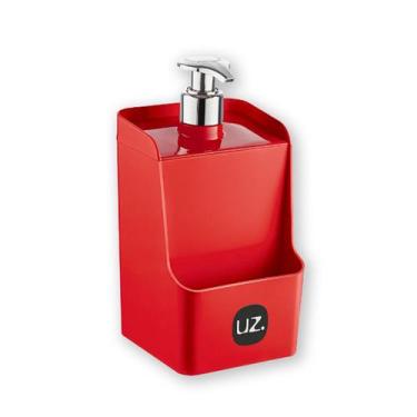 Imagem de Dispenser Detergente Slim Plástico 500ml Cozinha Pia - Uz, Vermelho