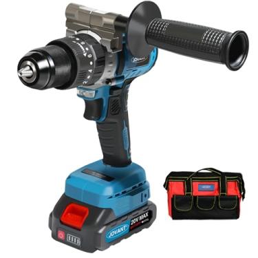 Imagem de Furadeira de martelo sem fio máx. de 20 V, furadeira de impacto sem escova sem chave de 1/5.1 cm, furadeira compacta para metal, madeira, concreto espesso - jovant (sem bateria)