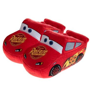 Imagem de Disney Chinelos de Toy Story para crianças, Buzz and Woody Fuzzy Slippers (bebé/criança), carro de peluche 3D vermelho, 5-6 Toddler