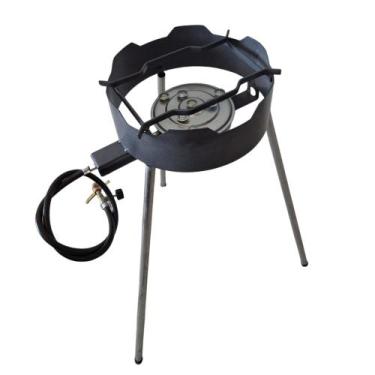 Imagem de Fogão/Fogareiro Fritadeira Tripé 1Boca Sete Caulins De Alta Pressão Co