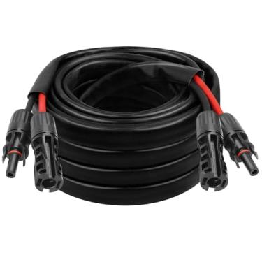 Imagem de Cabo solar 8AWG – Cabo de extensão de painel solar de 25 m, fio fotovoltaico de calibre 8 com manga protetora retardante de chamas, conector impermeável fêmea e macho para trailer, sistemas
