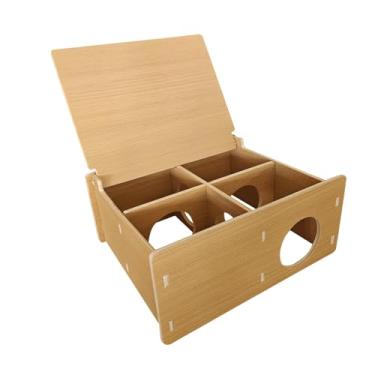 Imagem de Generic Plataforma de túnel de madeira para hamster, acessórios espaçosos e interessantes, explore o túnel de esconderijo, brinquedo de exploração, rato anão,