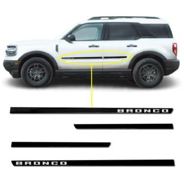Imagem de Friso Lateral Slim Bronco 2021 2022 2023 Kit Black (Preto Brilhante) A