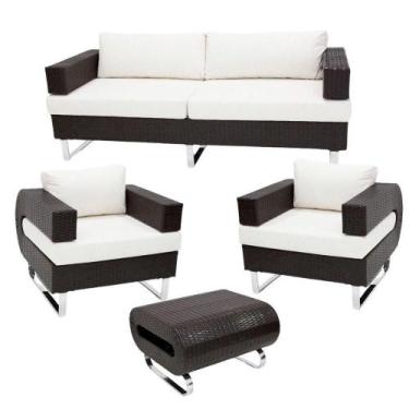 Imagem de Conjunto De Sofá Completo Modelo Begônia Preto - Nossa Kasa