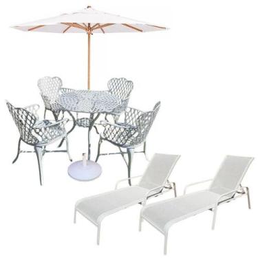 Imagem de Conjunto 4 Cadeiras Mesa Viena Aluminio Fundido Para Piscina Nossa Kas