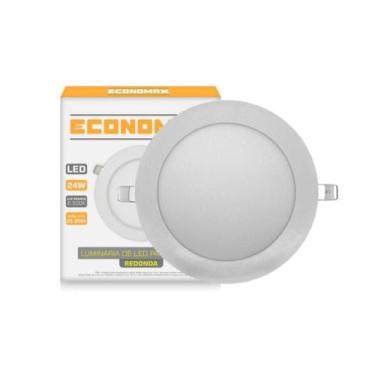 Imagem de Kit 5 Painéis Led Embutir 24w Redondo Branco Frio Bivolt - ECONOMAX