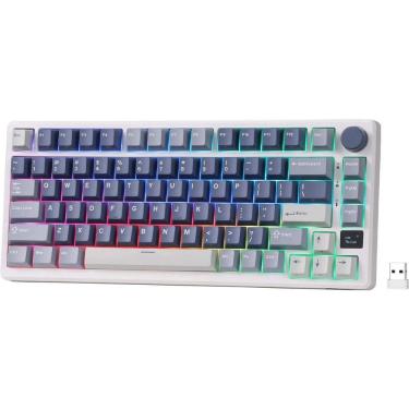 Imagem de Teclado Mecânico Royal Kludge RKM75 75% Sem Fio Switch Blue