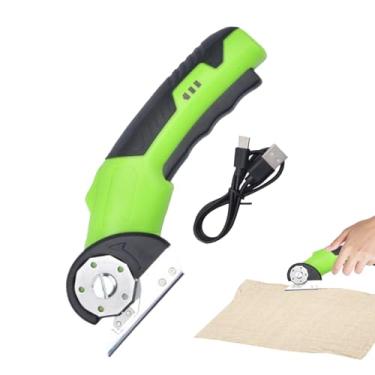 Imagem de Rrlihjgu Cortador Elétrico | Ferramenta Rotativa de Corte com de Segurança e Luz LED - Tesoura Elétrica Ergonômica para Papelão Artesanato Couro Marcenaria Cozinha Tapetes Tecidos