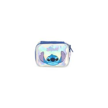 Imagem de Estojo Box Infantil Médio 100 pens Metalizado Stitch Disney - Luxcel