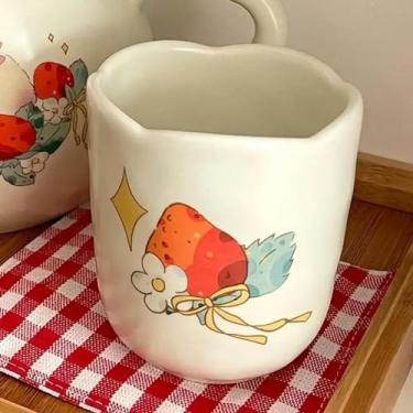 Imagem de Conjunto de bule de chá (1 pote 4 xícaras) bonito louça de cerâmica pote de água pote de água fria pote de café de desenho animado bule de chá