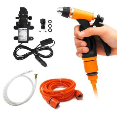 Imagem de Mini Máquina Lava Jato Fundamentum  Bomba Água 12v Portátil, Preto/Lar