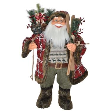 Imagem de Enfeite Papai Noel Sobretudo Xadrez VM Em Pé