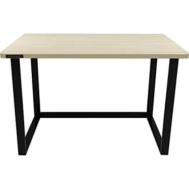 Imagem de Mesa Escrivaninha Home Office, Estilo Industrial, 110cm, Borda de 27mm, Base reforçada, Carvalho Berlin, Suporta até 150 Kg, MHO 1100 - HAYONIK