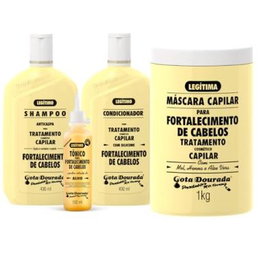Imagem de Kit Gota Dourada Tradicional e Máscara Capilar 1kg e Tônico de Alho Tradicional 100ml