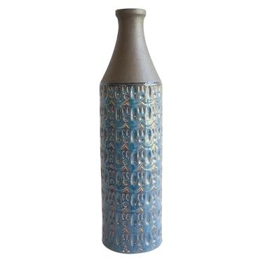 Imagem de VASO DECORATIVO EM CERAMICA - AZUL - 13.5X13.5X50CM