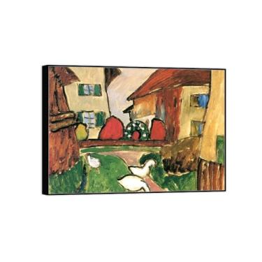 Imagem de BMZFYBS Arte de parede em tela reprodução de pintura famosa - imagens de moldura preta para sala de estar - gansos - pôster e impressões 70 x 100 cm 27 x 39 pol