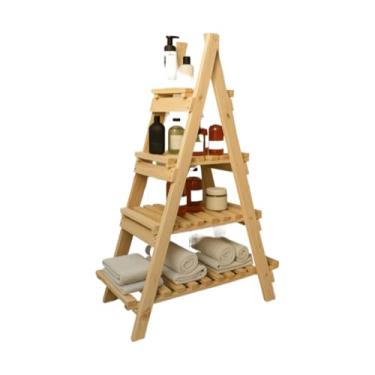 Imagem de Estante Para Plantas Em Formato De Escada De Pinus - Charme RúStico E VersáTil Para DecoraçãO(4)