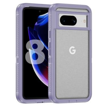 Imagem de Tuvror Capa para Google Pixel 8, à prova de choque, à prova de poeira, à prova de quedas, proteção de nível militar, capa de proteção dupla para Google Pixel 8, roxa/transparente