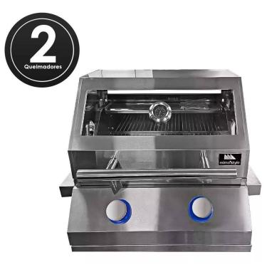 Imagem de Churrasqueira a Gás para Embutir 2 Queimadores Gourmet Inox Mimo Style