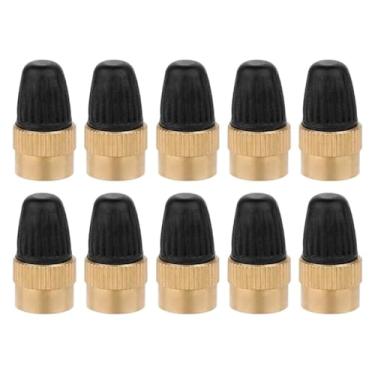 Imagem de Tampa de válvula ranhurada com removedor de núcleo de latão AV bico capa de poeira de ar para porta-malas de carro, motocicletas, peças de bicicleta de estrada (tampas AV GGD 10 peças)