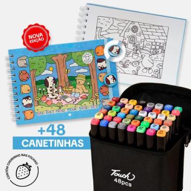 Imagem de Canetinhas Coloridas Touch e Livro de Colorir Bobbie Goods Capa Dura P