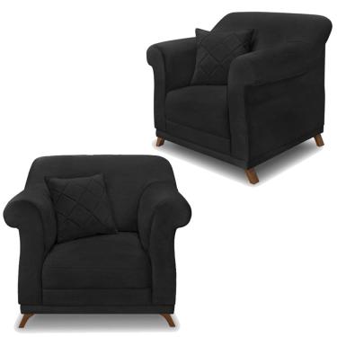 Imagem de Kit 2 Poltronas Decorativas Retro Polo Suede 1105 Ezz