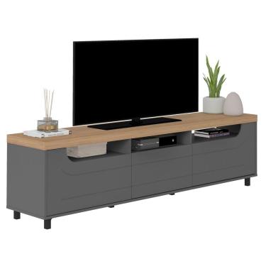 Imagem de Rack Sala de Estar Tv 75 Pol 200 cm 4442 Carvalho Grafite ARLY