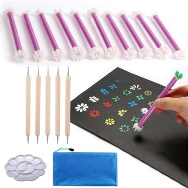 Imagem de Ferramentas de pétalas de flores para pintura de pontos, 20 diferentes formas de pontilhamento destacáveis, 10 peças, ferramentas de pontilhamento, ferramenta de arte de mandala para pedras