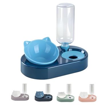 Imagem de Comedouro Com Bebedouro Automático 500ml Para Animais de Estimação, Tigela Dupla Para Pet Cães Gatos Cachorros, Pote de Ração, Cores Sortidas