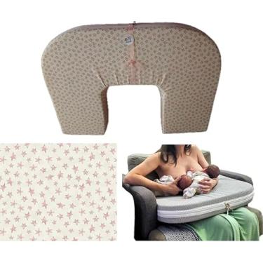 Imagem de Almofada para amamentação bebê e gêmeos simullâneos grande. (Rosa)