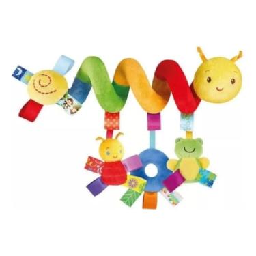 Imagem de Móbile Espiral Infantil Centopeia Colorida, Brinquedo para Berço e Carrinho de Bebê, Pelúcia Macia