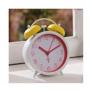 Imagem de Despertador digital de mesa, despertador redondo, operado por bateria, para quarto, sala de estar, quarto, escritório, escola, dormitório, presente, fácil de ajustar, relógio de cabeceira para pessoas