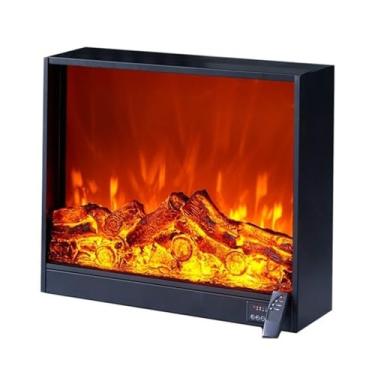 Imagem de Lareira Decorativa Inserções de lareira elétrica, aquecedor embutido/embutido na parede, efeito chama ajustável, botão/controle remoto(S)