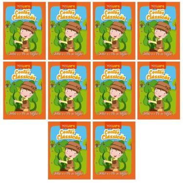 Imagem de Kit 10 Mini Livros Conto Classico Infantil - Joao e o Pe de Feijão - C
