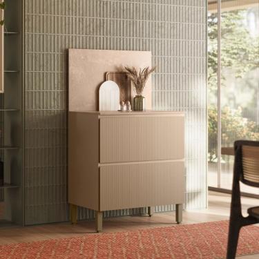 Imagem de Balcão Com Tampo E Painel Art 80 Cm 1 Porta 1 Gaveta Kit's Paraná Cor:vanilla