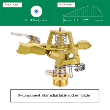 Imagem de XMGKMN Fácil de instalar 3/10.2 cm 1/5.1 cm ângulo ajustável plástico basculante aspersor rotativo automático jardim gramado irrigação flor spray irrigação equipamento (tamanho: 6 pontos aspersor