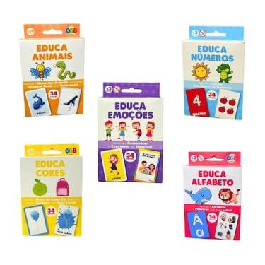 Imagem de Kit com 5 Jogo de Cartas Autista Inclusão Criatividade Diversão Pedagó