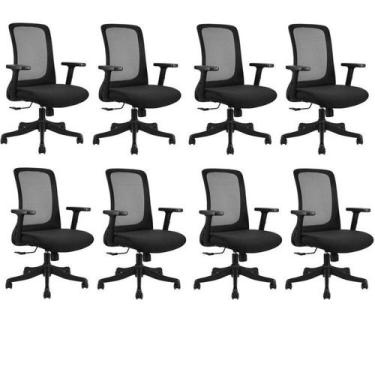 Imagem de Kit 8 Cadeiras para Escritório Diretor Office Nr17 Boston - Espresso M