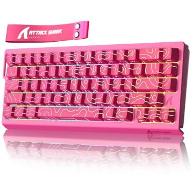 Imagem de Teclado ATTACK SHARK X68 HE 8000Hz de acionamento rápido, teclado para jogos com fio de precisão RT de 0,01 mm com interruptor magnético, acionamento ajustável, acionamento rápido, toque de pressão