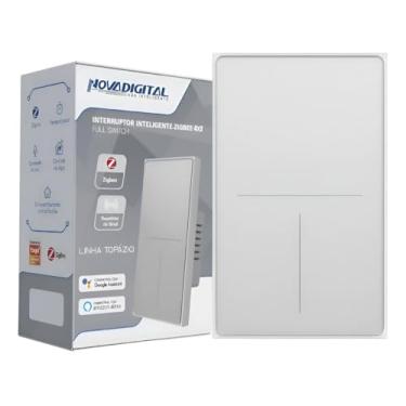 Imagem de Interruptor Inteligente NovaDigital Zigbee 3 Botões Tecla Touch Topázio Branco 4x2 10A Bivolt Compatível com Alexa e Google Assistente