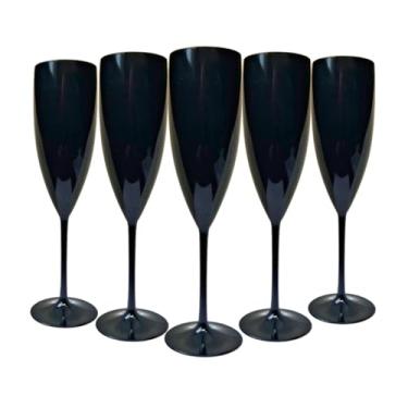 Imagem de 10 Taças Champanhe Acrílico Sólido Preto160ml Cor:Sólido Preto Champagne Chandon Drink Espumantes