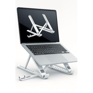 Imagem de Suporte para notebook de plastico ABS suporte articulado para notebook Suporte para mecbook suporte de mesa para mecbook/celular suporte de mesa 15.5 branco