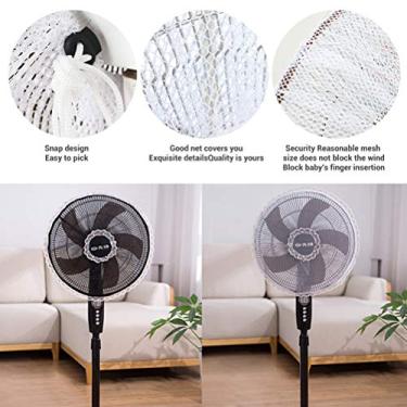 Imagem de Generic Protetor de Ventilador Elétrico, Capa de Malha de Ventilador Elétrico Leve Lavável para Escritório (Branco)