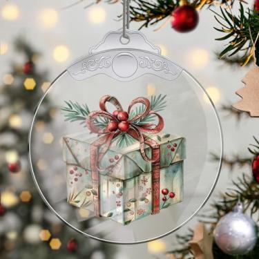 Imagem de Enfeites de Natal para pendurar em cristal, enfeites de árvore de Natal feitos à mão, decoração de carro e casa - presentes de Natal, decoração de artesanato em acrílico, ideias de troca de presentes